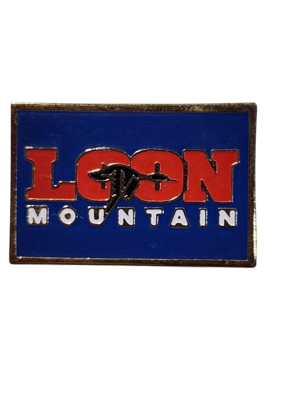 Loon Mountain Ski Resort New Hampshire Red and Blue Pin